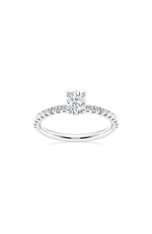 Shop Badgley Mischka Collection Oval Cut Lab Created Diamond Pavé Ring In Platinum