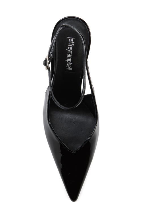 Shop Jeffrey Campbell Executive Ankle Strap Pointed Toe Slingback Pump In Black Patent