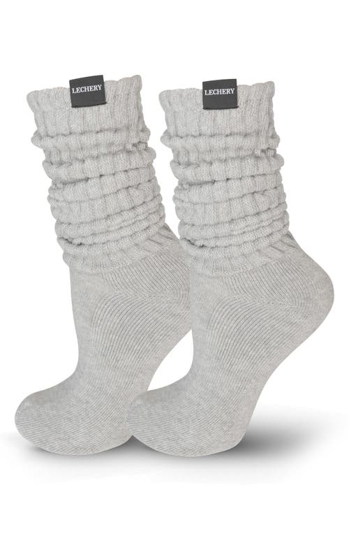 ® LECHERY Gender Inclusive Scrunch Crew Socks in Grey