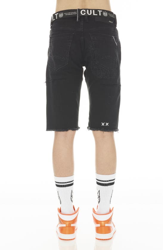 Cult Of Individuality Rocker Belted Denim Shorts In Grunge