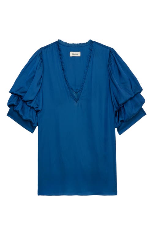 Shop Zadig & Voltaire Taste Bubble Sleeve Satin Top In Overseas