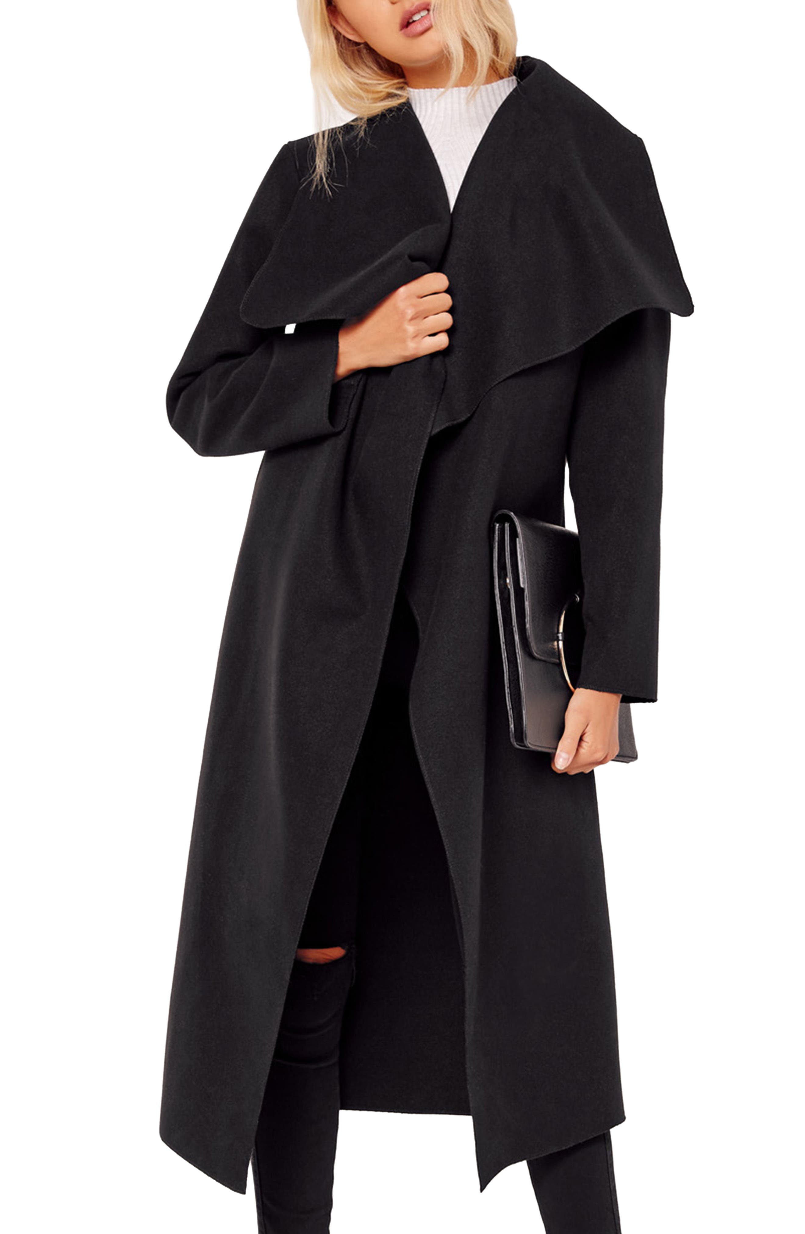 Missguided Drape Collar Coat Nordstrom