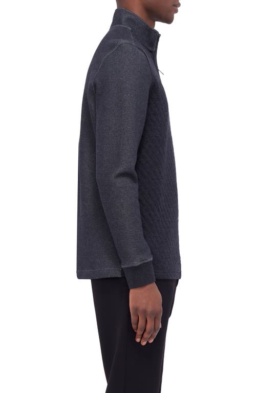 Shop Bugatchi Quarter Zip Pullover In Black