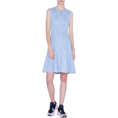 Akris Punto Sleeveless Denim Dress, Blue