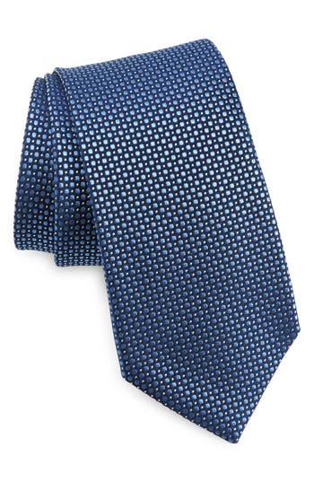 Shop Duchamp Pattern Silk Tie In Navy