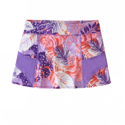 Shop Uv Skinz Sporty Swim Skirt In Lilac Tropical