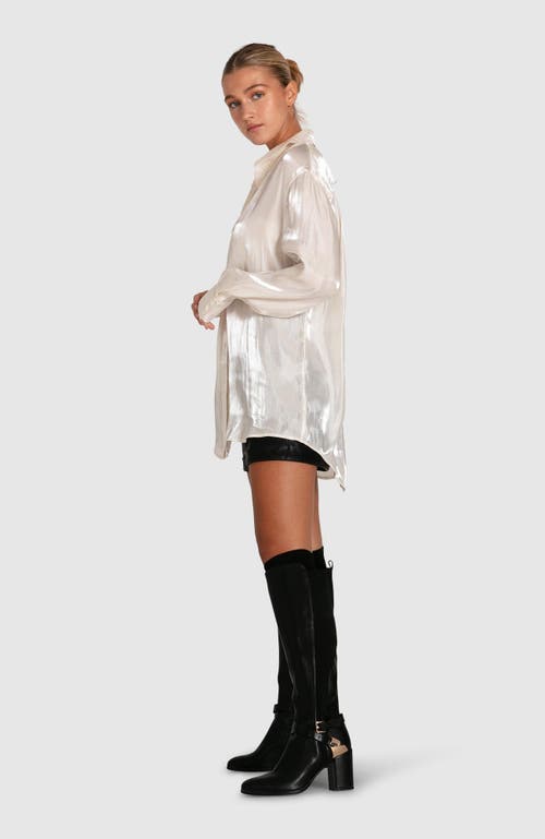 Belle & Bloom Back To You Irredescent Shirt In White