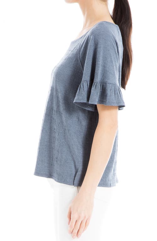 Max Studio Flutter Texture Knit T-shirt In Denim