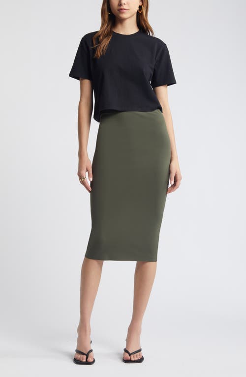 Shop Open Edit Smooth Edit Midi Skirt In Green City