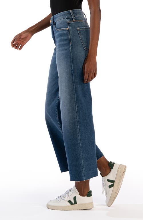 Shop Kut From The Kloth Meg High Waist Raw Hem Ankle Wide Leg Jeans In Formidable