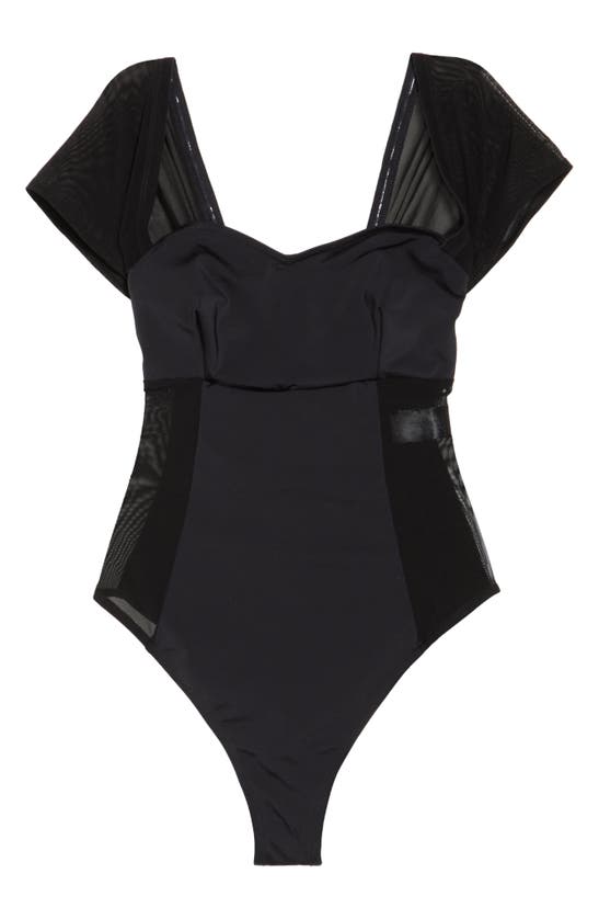 Asos Design Sweetheart One-piece Swimsuit In Black