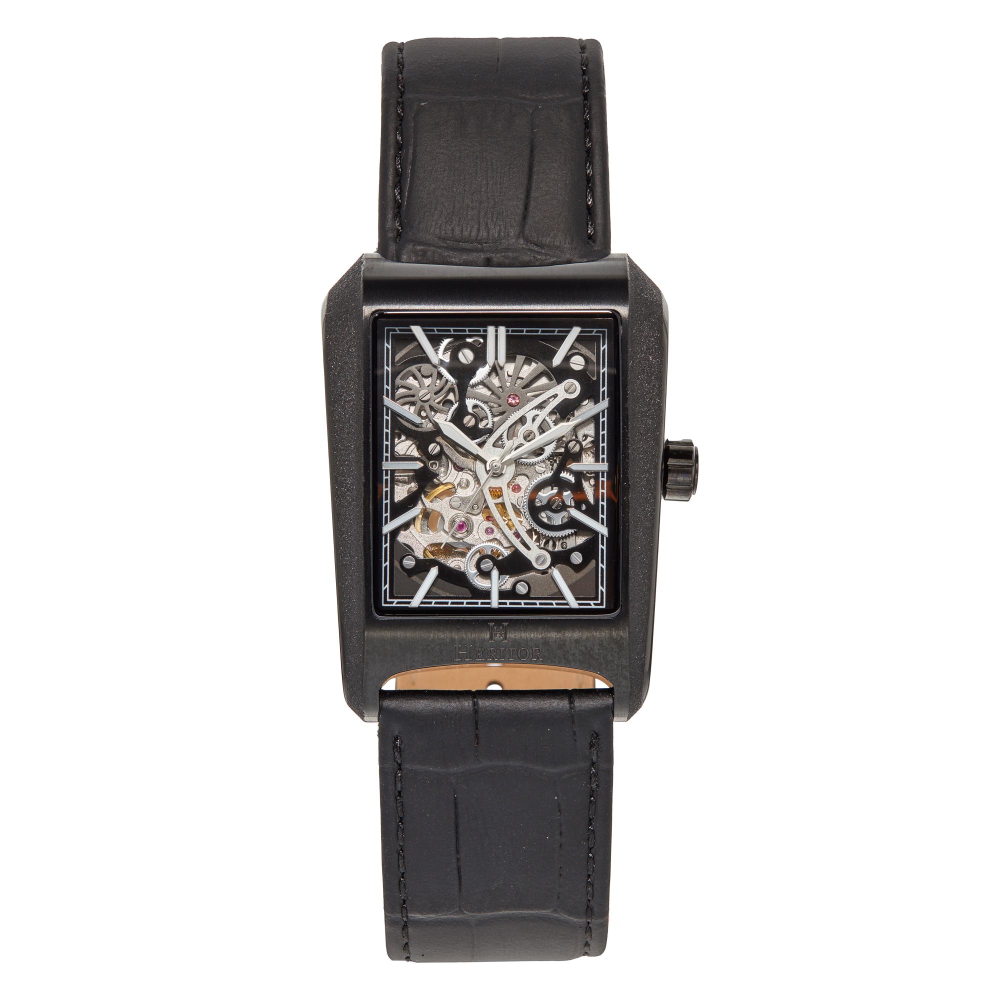 Heritor Automatic Wyatt Skeleton Watch in Black Cover