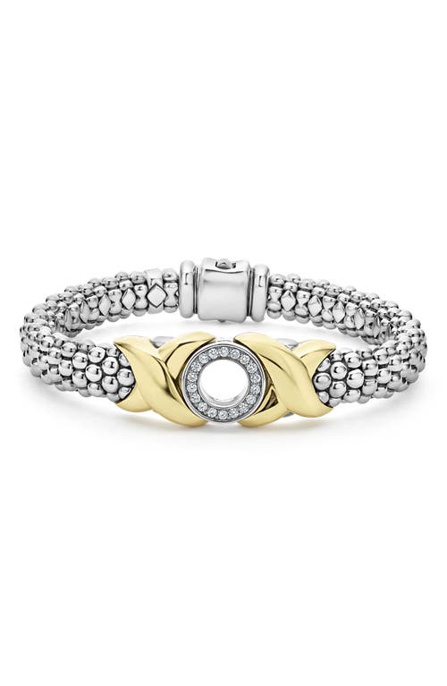 Lagos Embrace Xox Diamond Rope Bracelet In Silver/gold