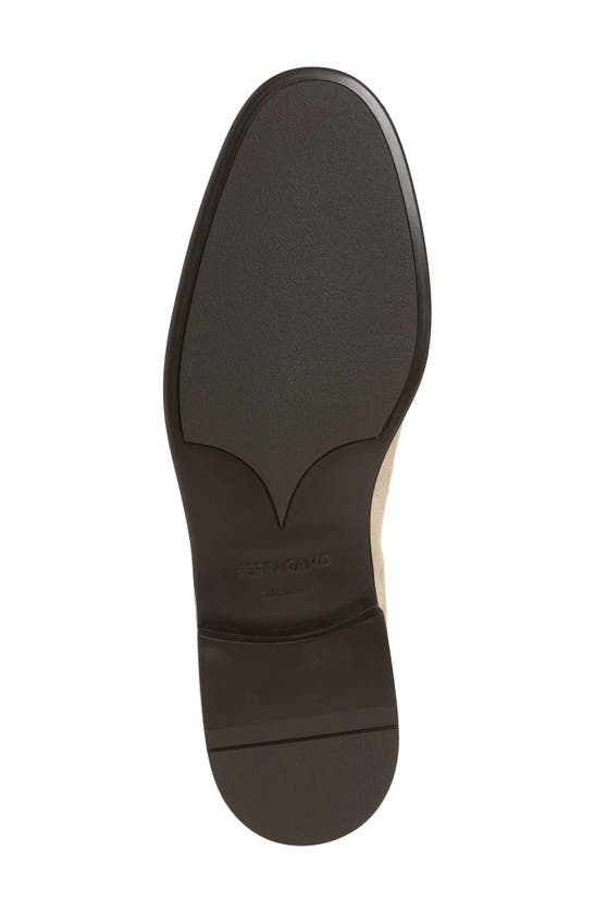 Ferragamo Men's Foster Gancini Suede Bit Loafers In Beige