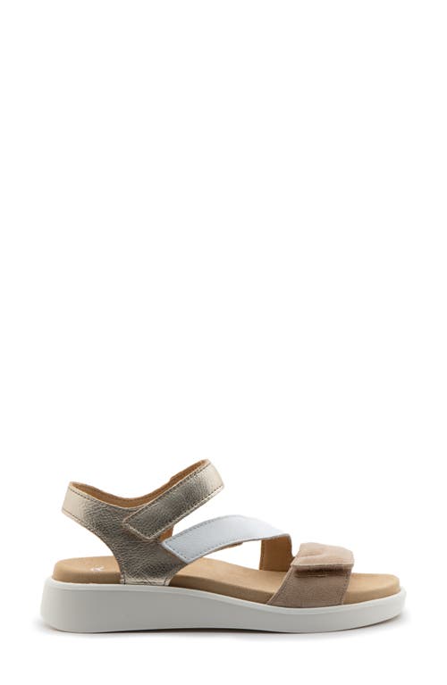 Ara Marina Wedge Sandal In Sand/white/platinum