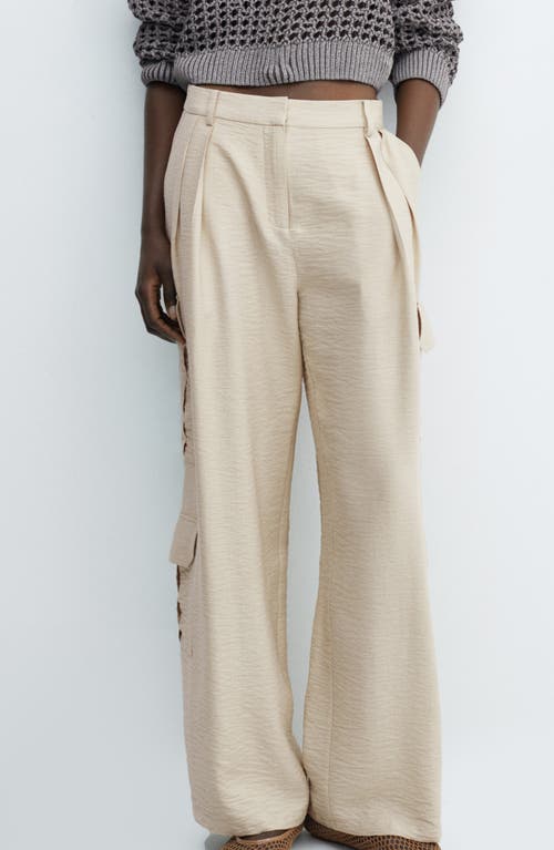 Shop Mango Utah Cargo Trousers In Light Pastel Brown