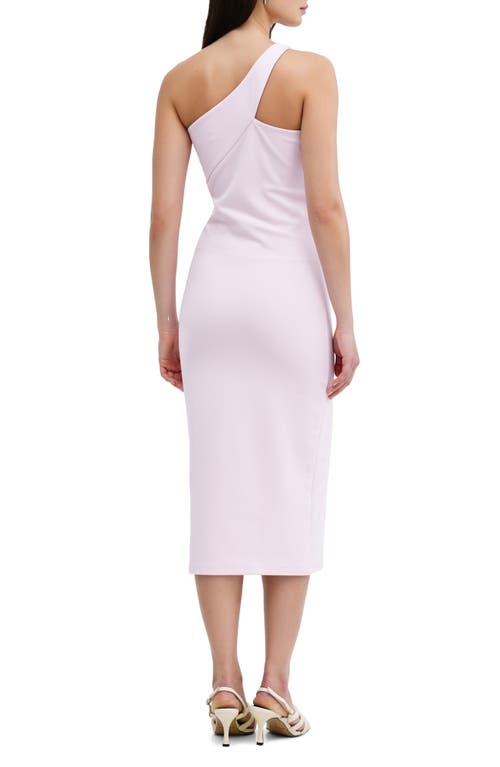 Shop Marcella Cameron One-shoulder Ponte Midi Dress In Mauve