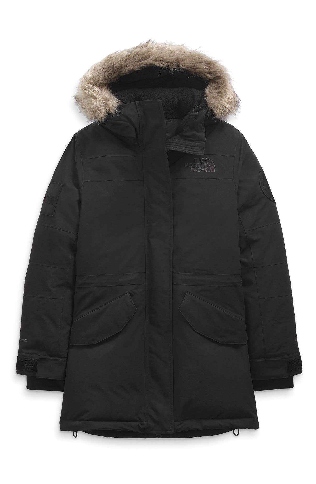 North face faux fur collar down parka on sale