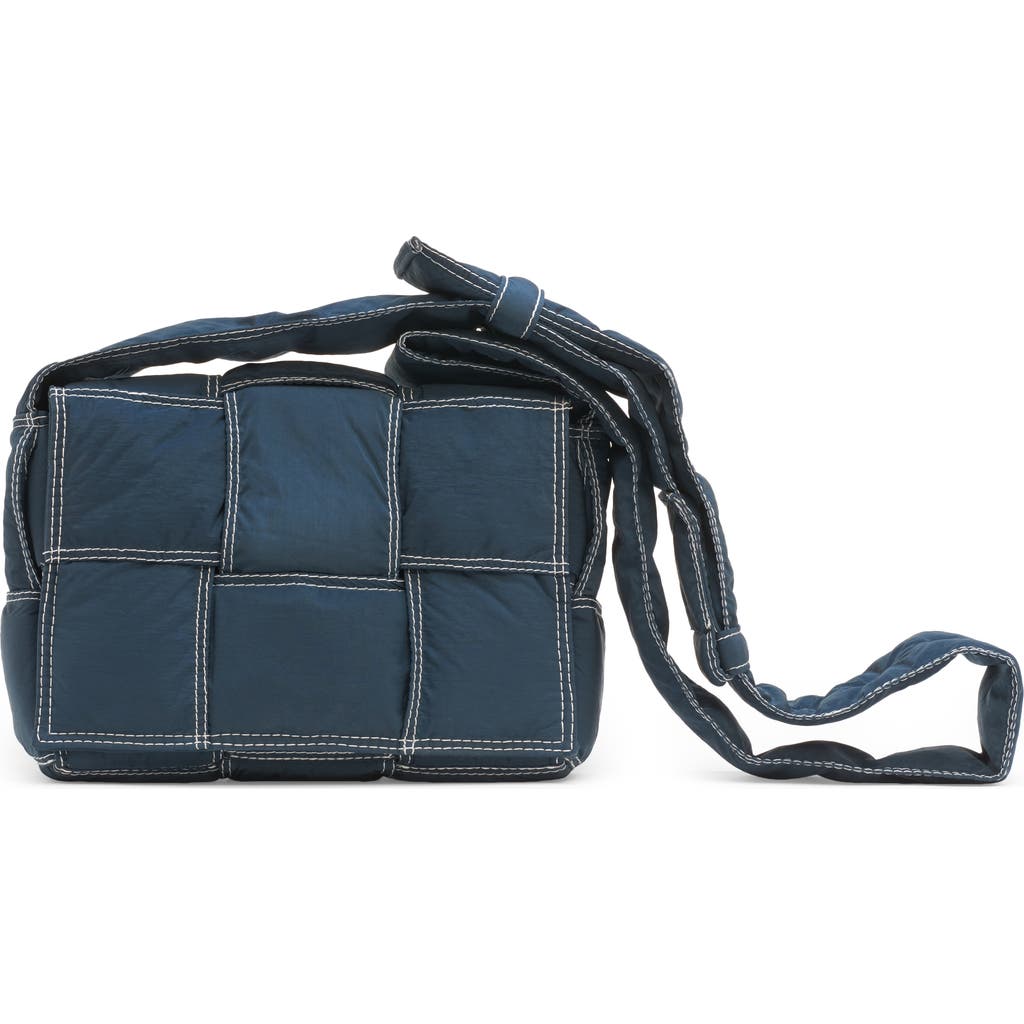 Bottega Veneta Small Padded Cassette Bag In 3493 Deep Blue/white