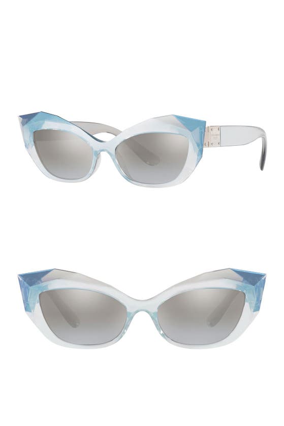DOLCE & GABBANA 54MM GRADIENT BEVELED CAT EYE SUNGLASSES,DG612354-Y