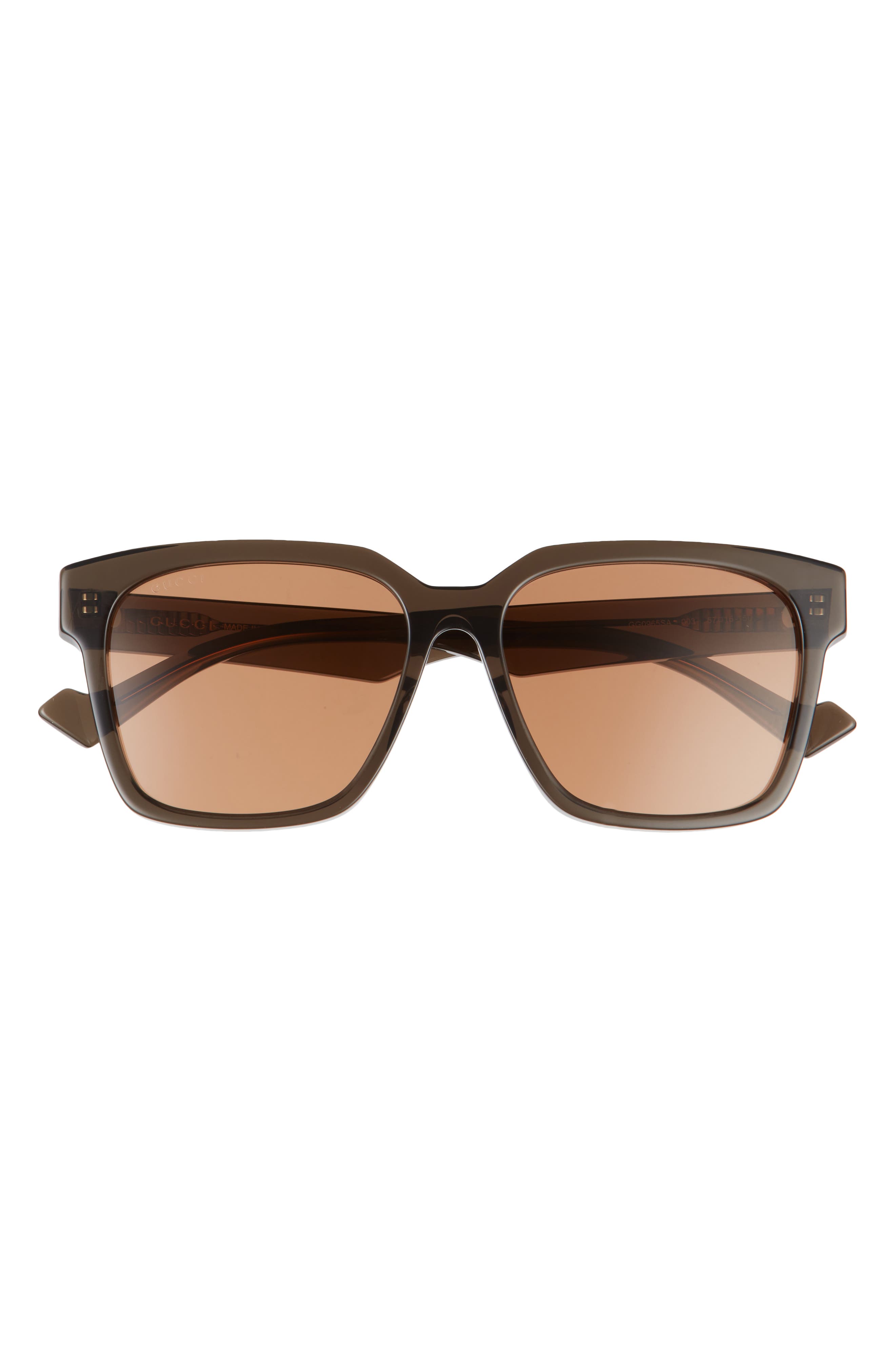 Gucci 57mm Square Sunglasses in Brown/Brown at Nordstrom