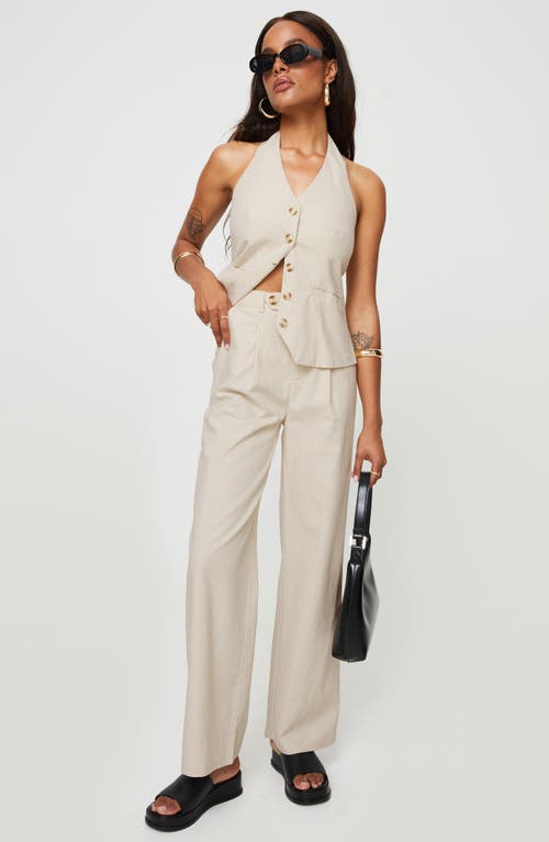 Shop Princess Polly Cassiopeia Vest & Wide Leg Pants Set In Light Beige