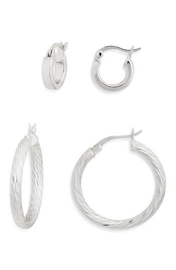 Avivo Set Of Two Hoop Earrings In Silver