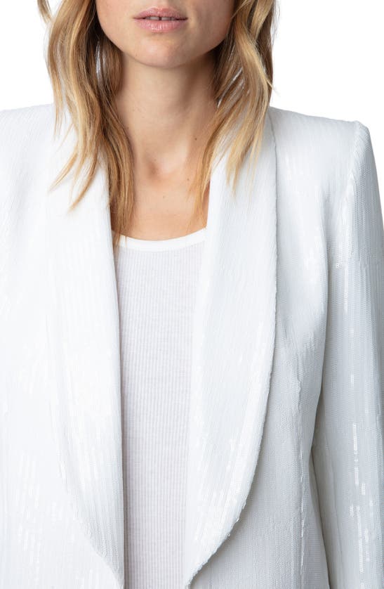 Shop Zadig & Voltaire Vive Sequin Tuxedo Blazer In Judo