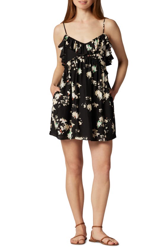 Shop Joie Lilli Floral Minidress In Caviar Multi