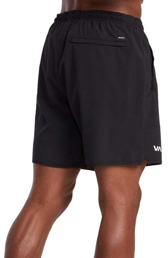 Shop Rvca Yogger Stretch Athletic Shorts In All Black