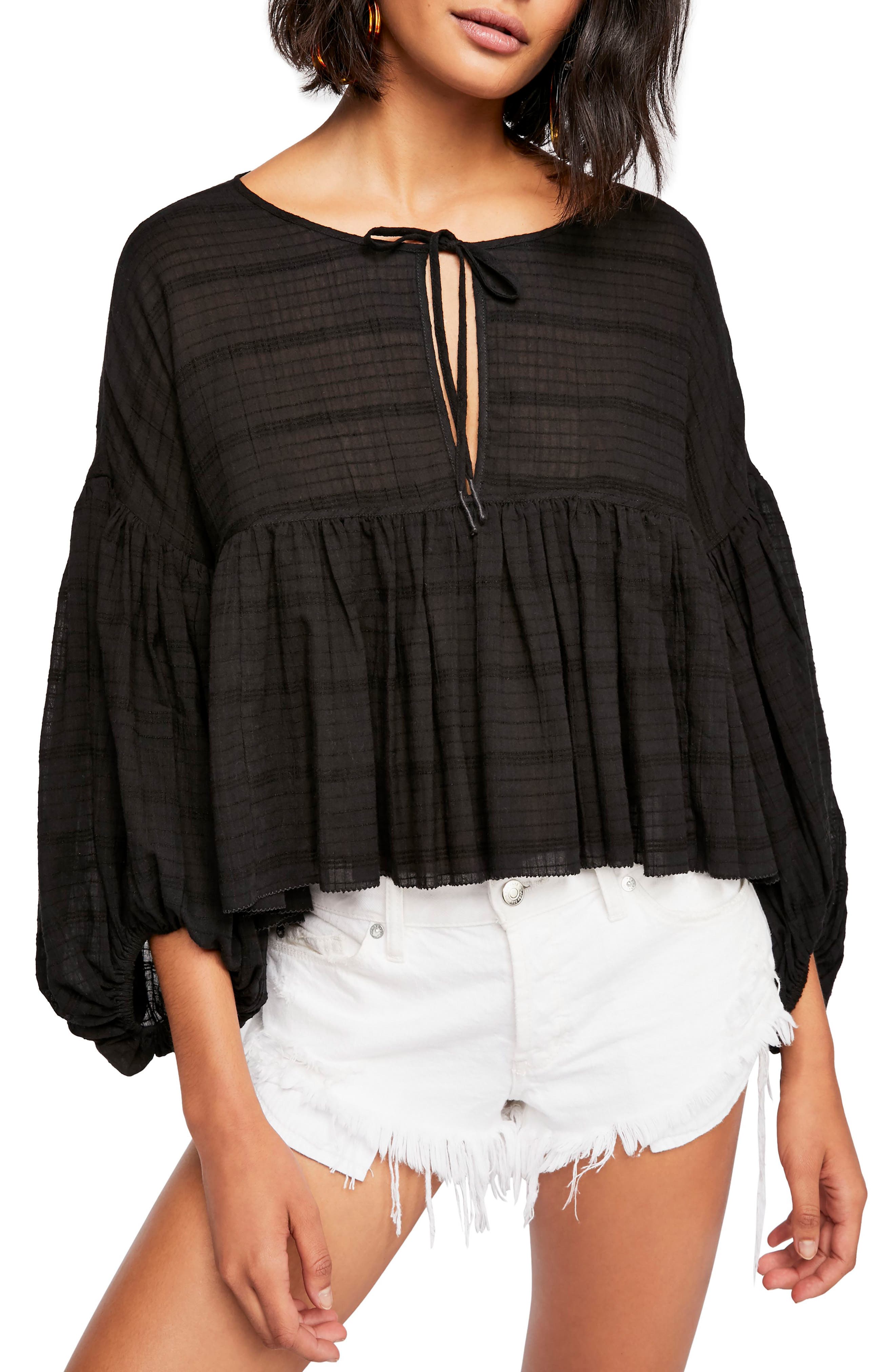 beaumont mews cropped peasant top