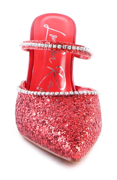 London Rag Iris Glitter Mule In Red