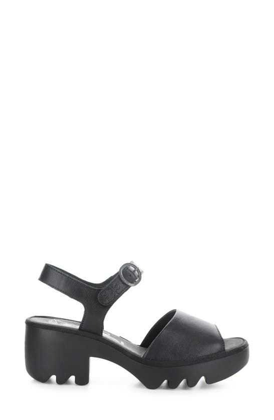 Shop Fly London Tull Platform Sandal In Black Mousse