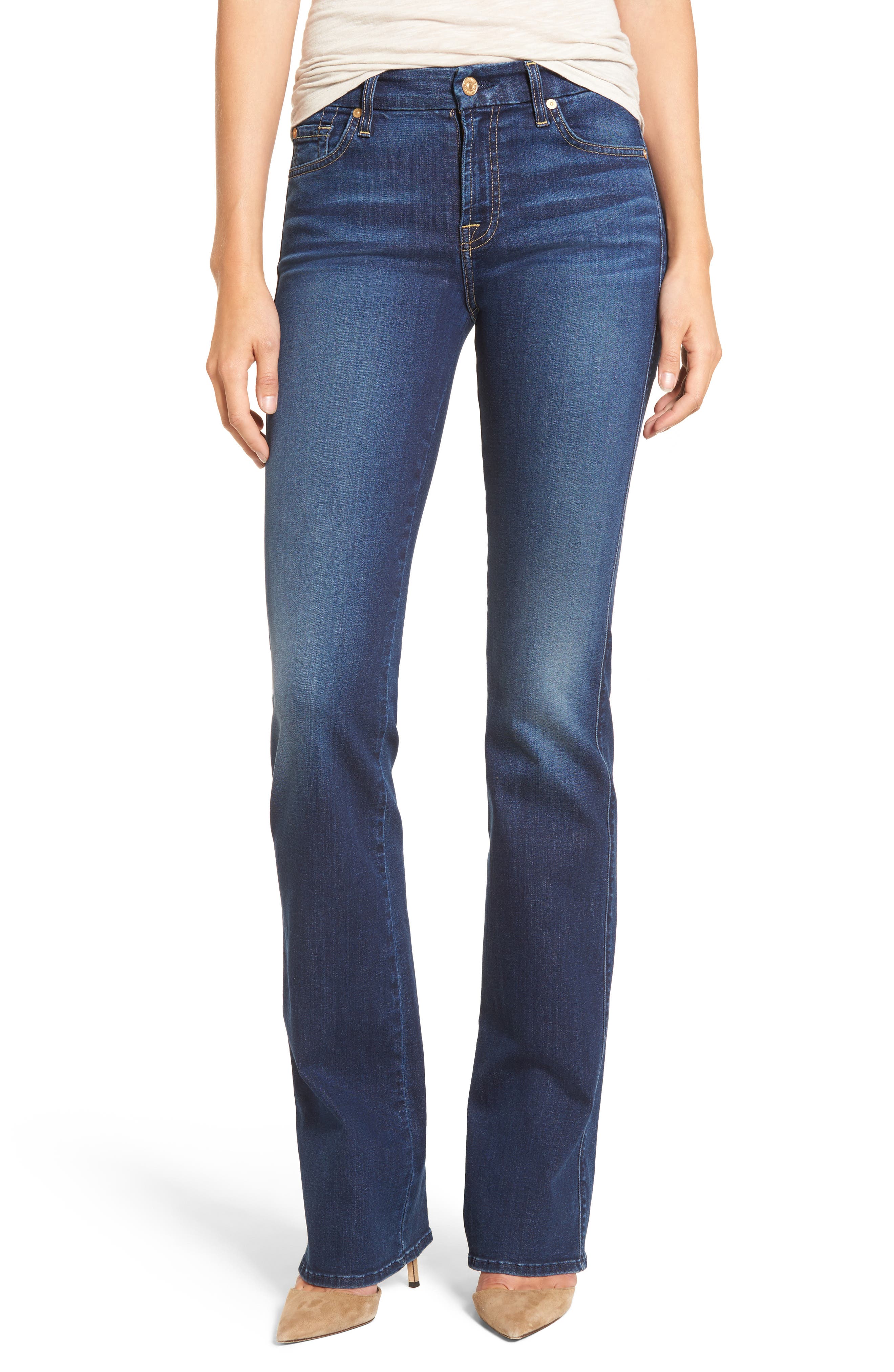 7 For All Mankind Denim Mid-Rise Bootcut Jeans YR2000 in Blau Damen Bekleidung Jeans Bootcut Jeans 