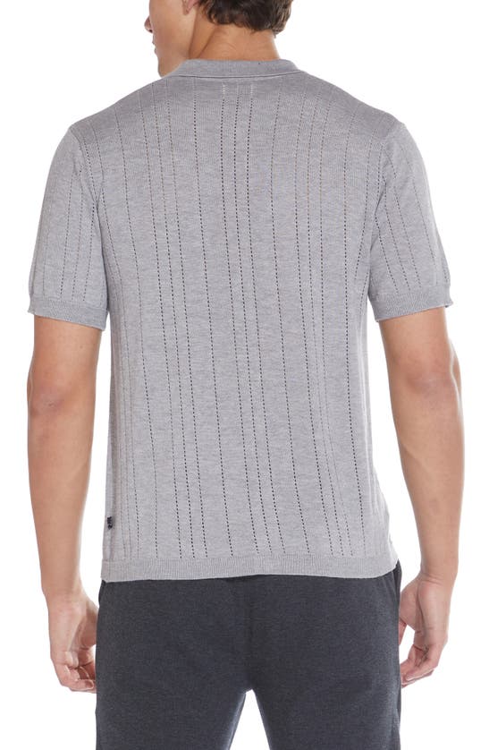 Shop Civil Society Short Sleeve Button-up Polo Sweater In Heather Gray