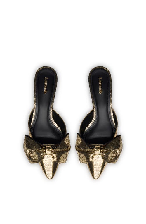 Shop Larroude Larroudé Elle Flat Mule In Gold