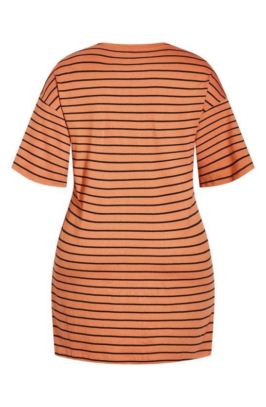 CITY CHIC COASTAL STRIPE COTTON T-SHIRT DRESS