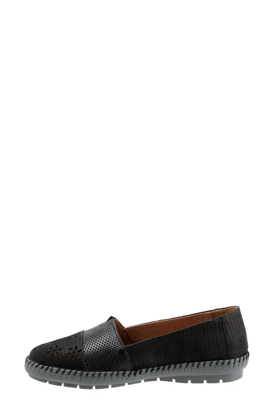 Shop Trotters Ruby Perforated Loafer In Black Nubuck