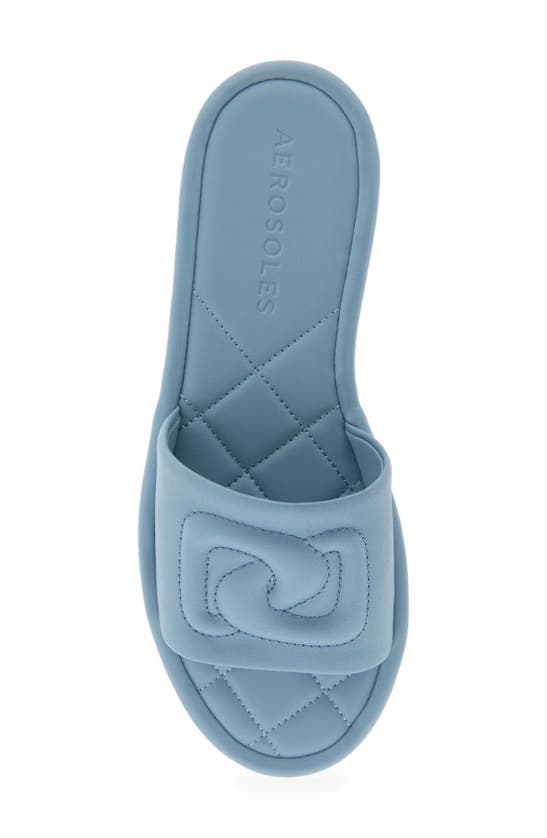 Shop Aerosoles Jilda Slide Sandal In Dusty Blue Leather