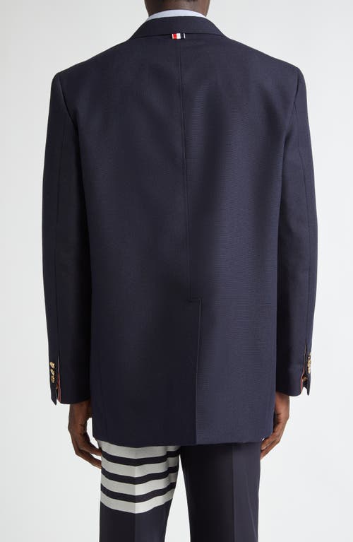 Shop Thom Browne Unstructured Virgin Wool Hopsack Sport Coat In Navy