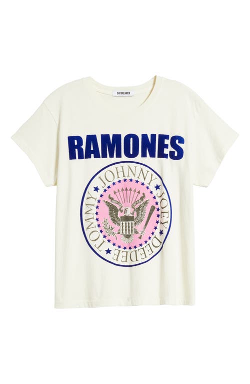 Shop Daydreamer Ramones Cotton Graphic T-shirt In Stone Vintage