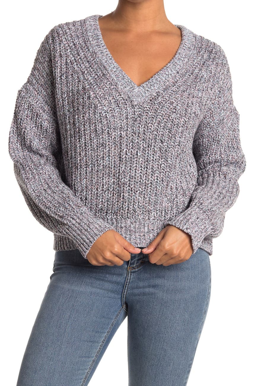 Splendid Marled Knit VNeck Sweater Nordstrom Rack