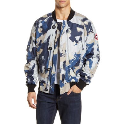 Canada Goose Faber Camo Print Bomber Jacket, Grey