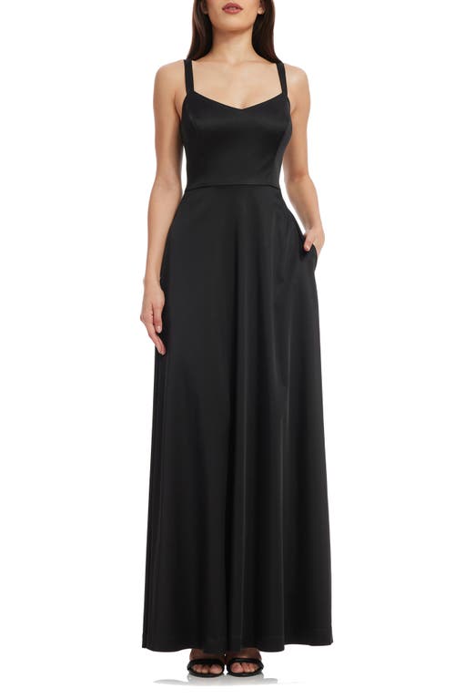 Dress the Population Nina Fit & Flare Gown Black at Nordstrom,