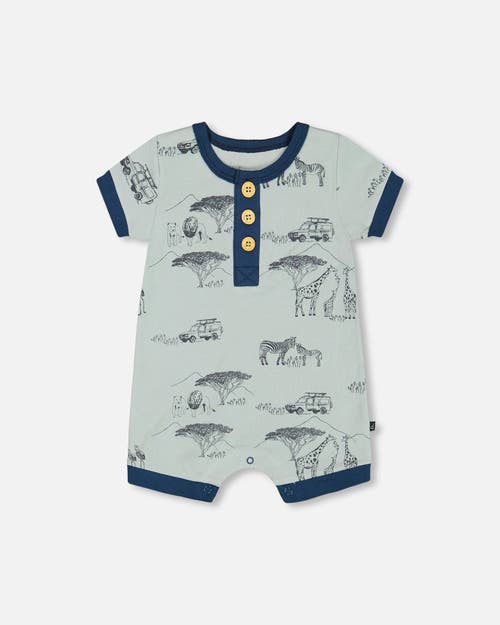 Deux Par Deux Baby Boy's Organic Cotton Romper With Printed Jungle at Nordstrom