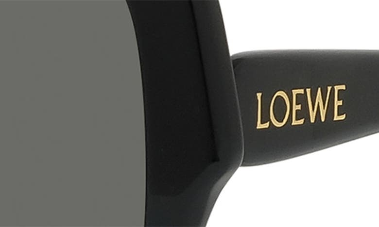 Shop Loewe Thin 54mm Square Sunglasses In Shiny Black / Smoke