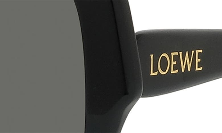 Loewe Thin 54mm Square Sunglasses In Shiny Black / Smoke