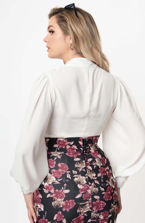 UNIQUE VINTAGE UNIQUE VINTAGE LONG SLEEVE NECK TIE GWEN BLOUSE