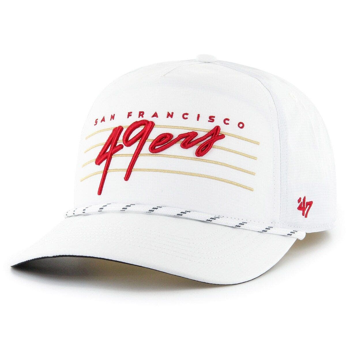 Men's '47 White San Francisco 49ers Downburst Hitch Snapback Hat