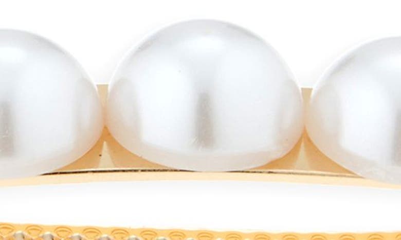 Shop Tasha Imitation Pearl Barette In Gold Pearl